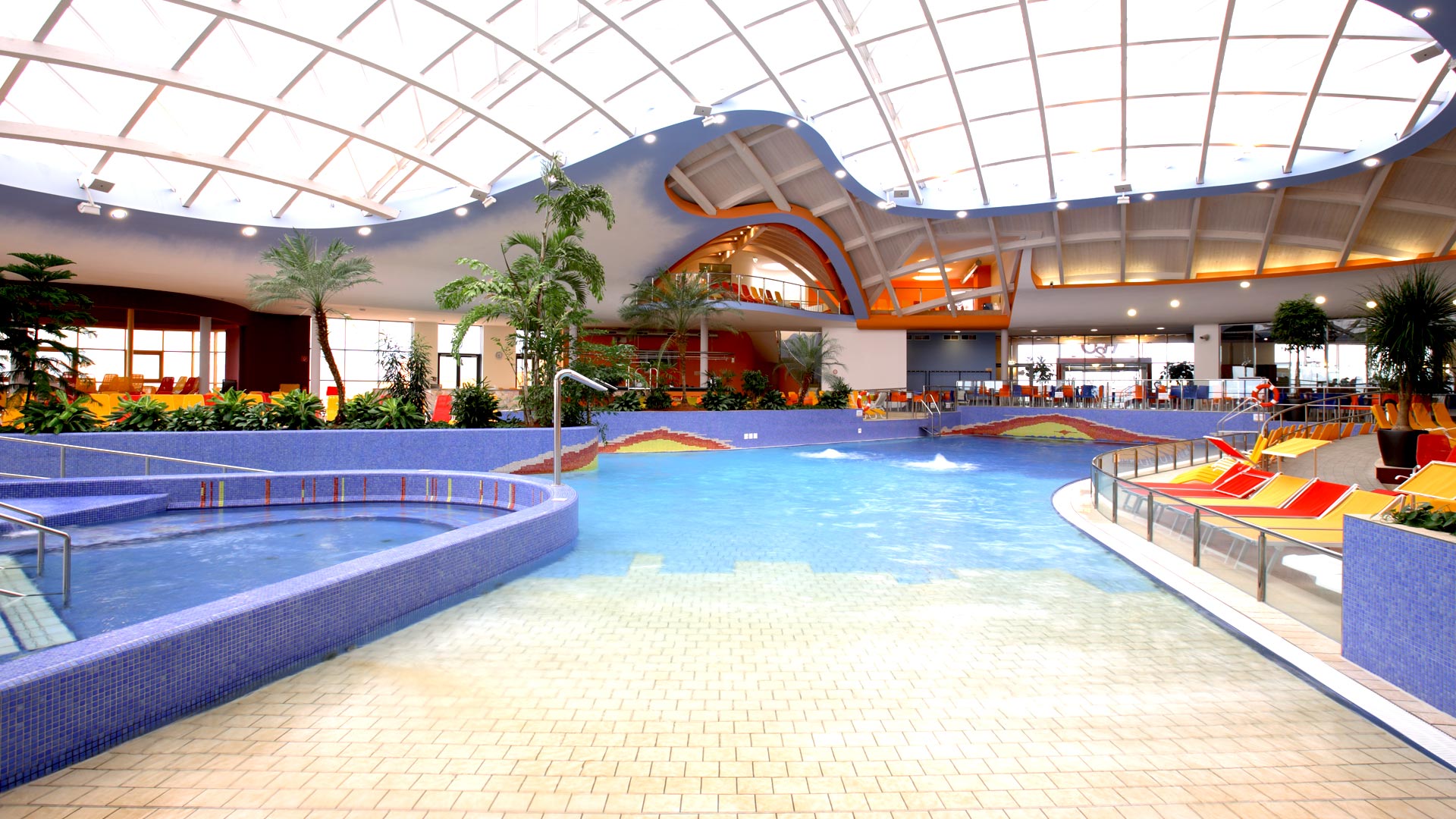 Wave pool with Acapulco Beach - swimming pool at H2O Hotel-Therme-Resort