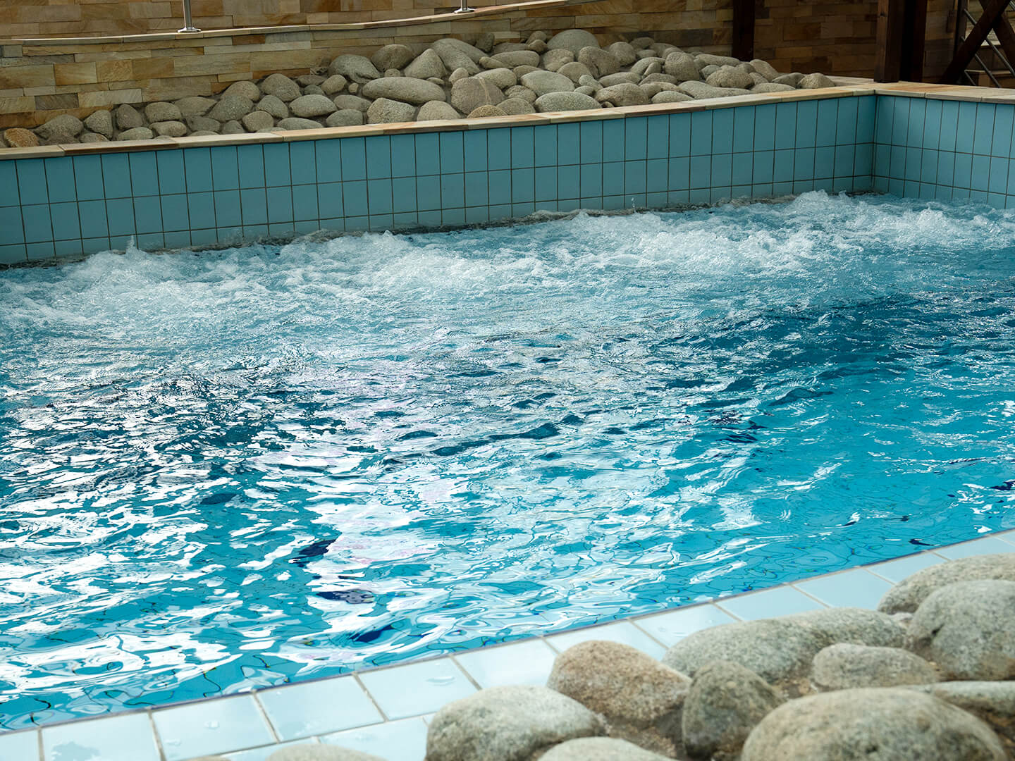 Massage water benches - swimming pool at Aquapalace Prague