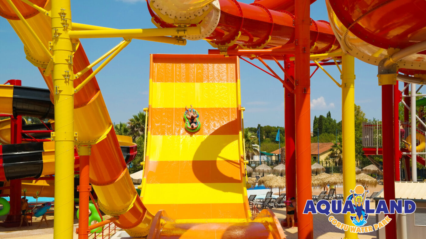 Catapult - water slide at Aqualand Corfu Water Park