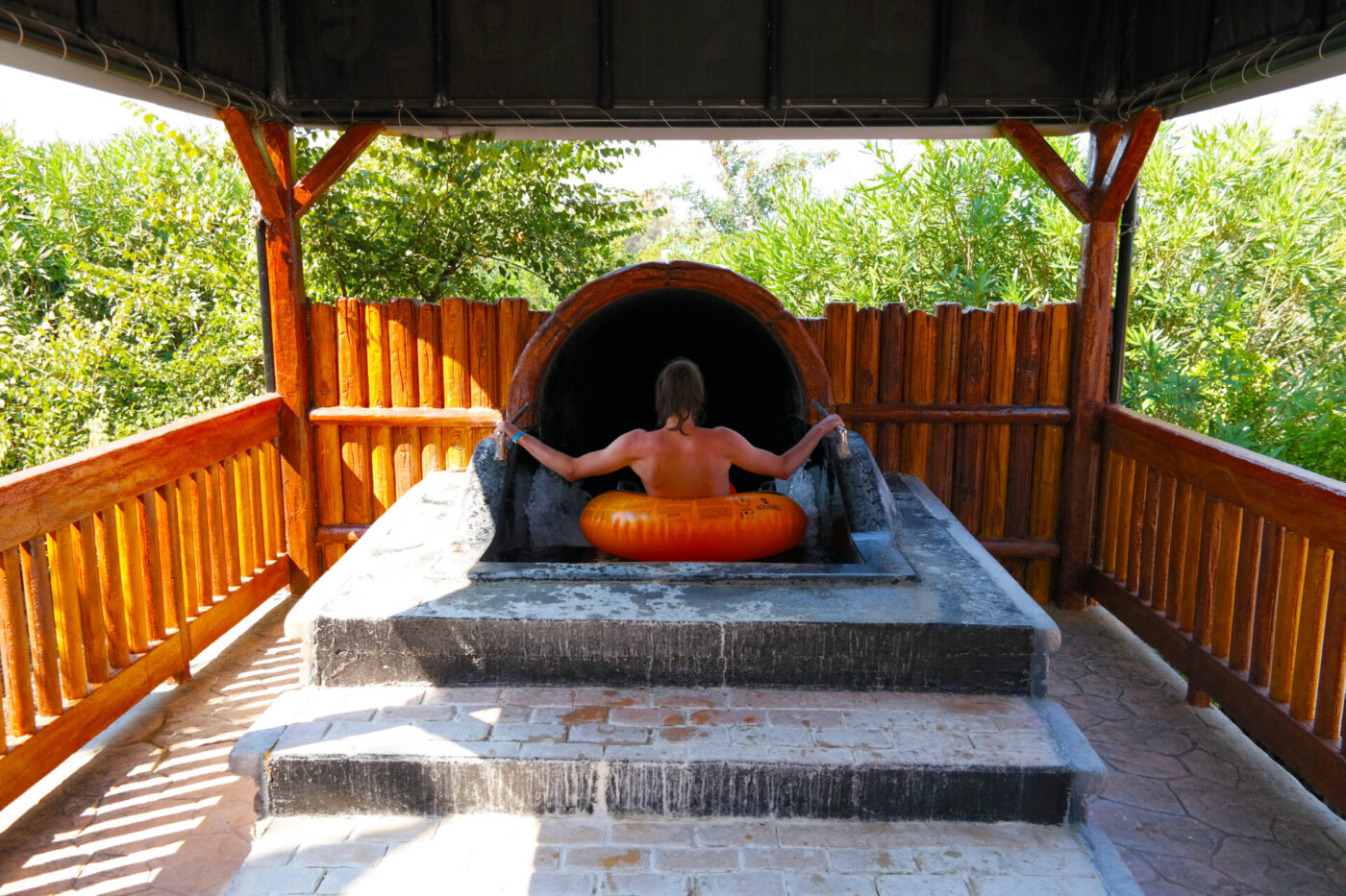 Black Hole - water slide at Aqualand Corfu Water Park