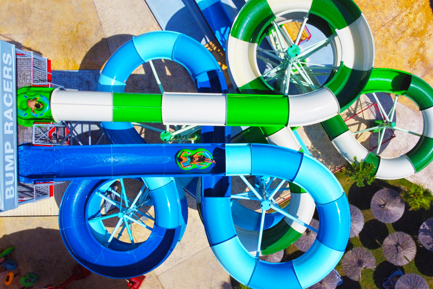 Bump racers - water slide at Aqualand Corfu Water Park