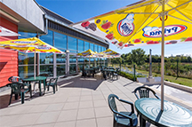 Summer Terraces - service area at Aquacentrum Šutka