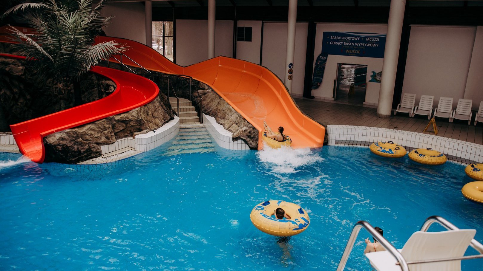  Indoor Orange Slide - water slide at Aquapark Fala Łodz