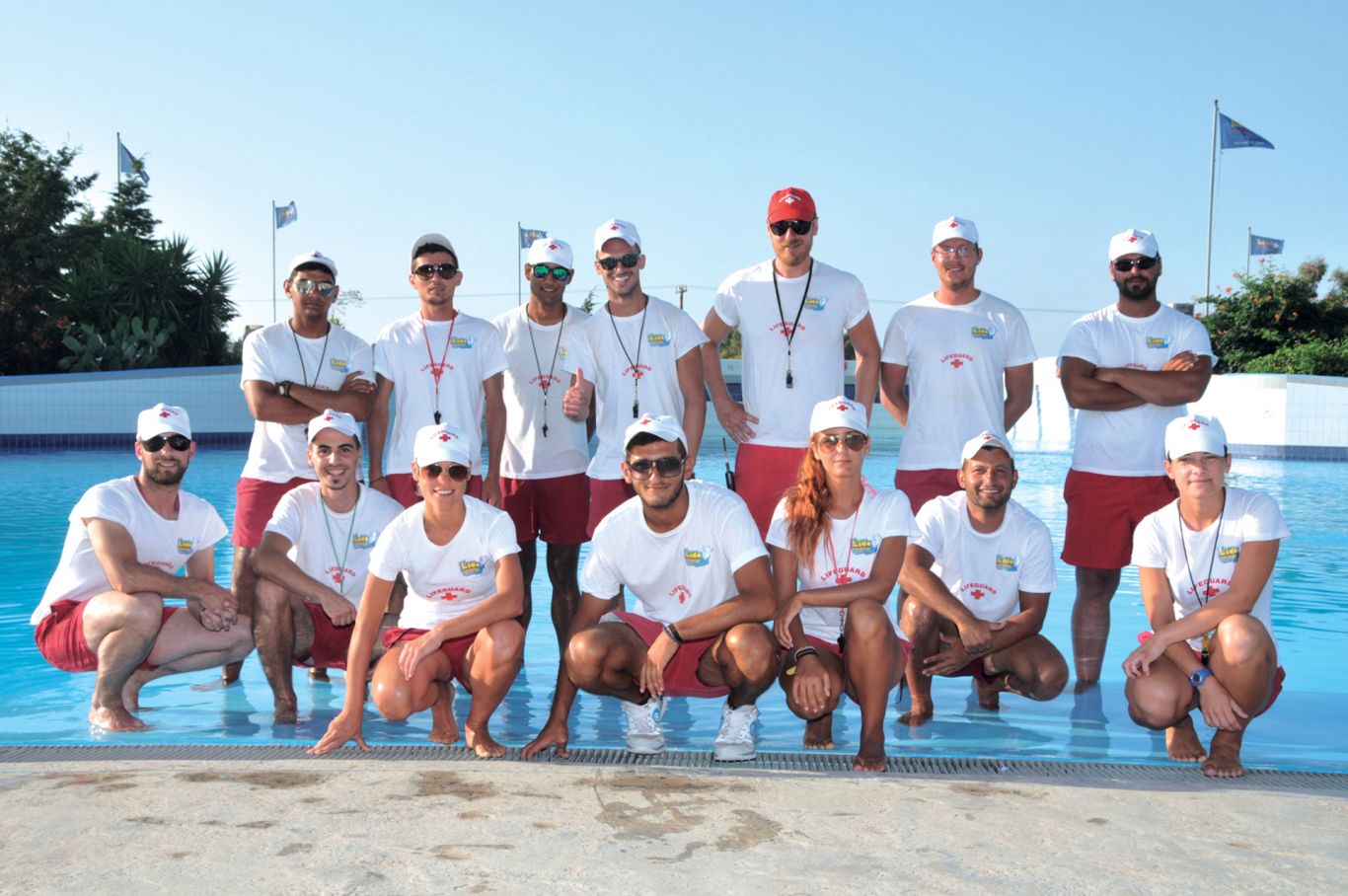 Lifeguard team - service area at Lido waterpark