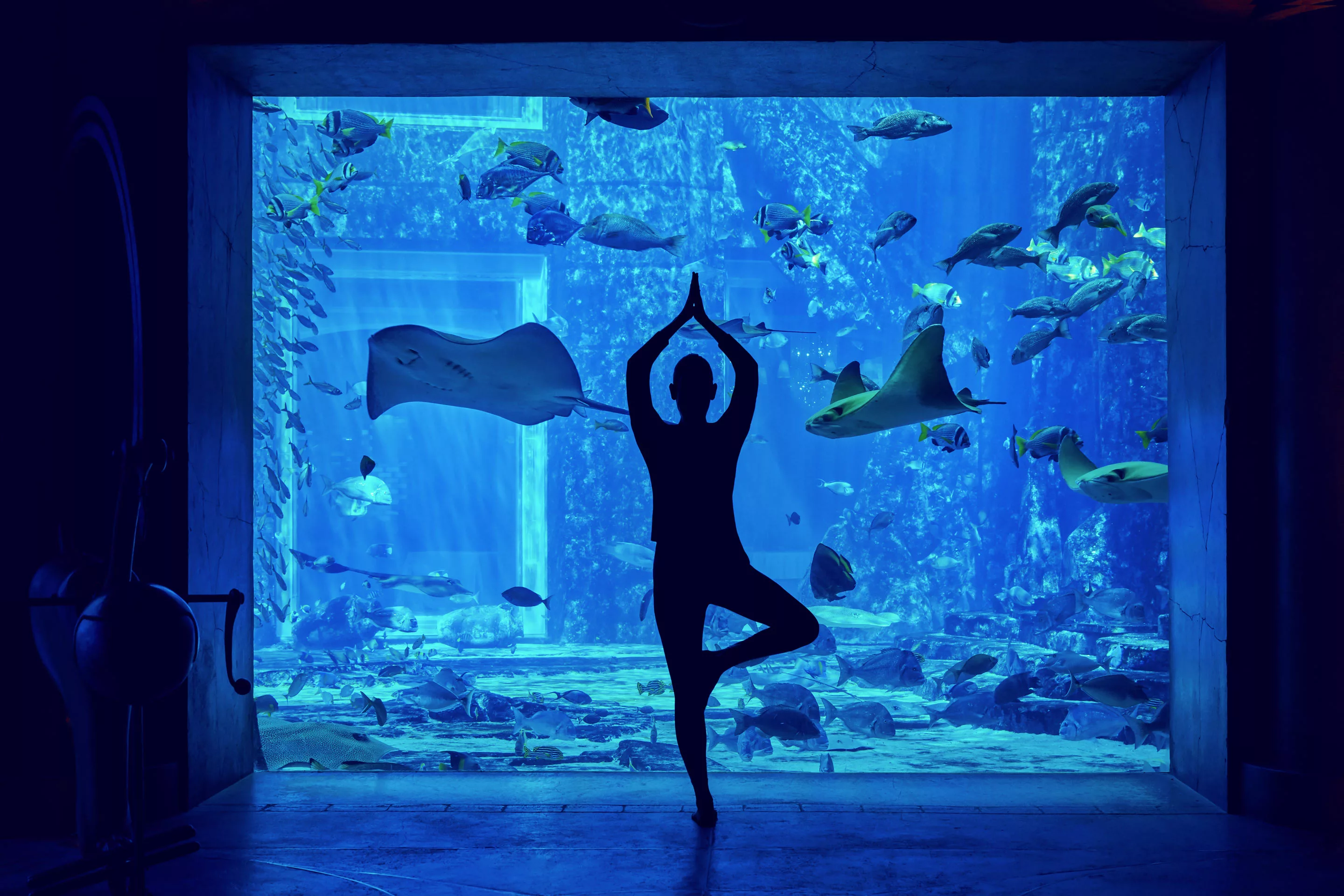 Underwater Yoga - wellness area at Aquaventure World Dubai