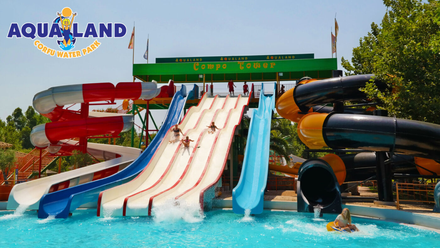 Compo tower - water slide at Aqualand Corfu Water Park